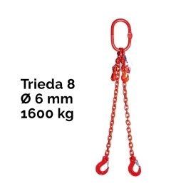 Reťazový záves, oko-2 hák, skracovač, Nosnosť 1600/1120 kg, G8-6, Certifikát